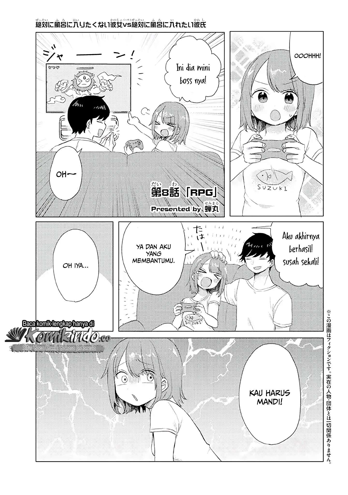 Zettai ni Furo ni Hairitakunai Kanojo VS Zettai ni Furo ni Iretai Kareshi Chapter 8