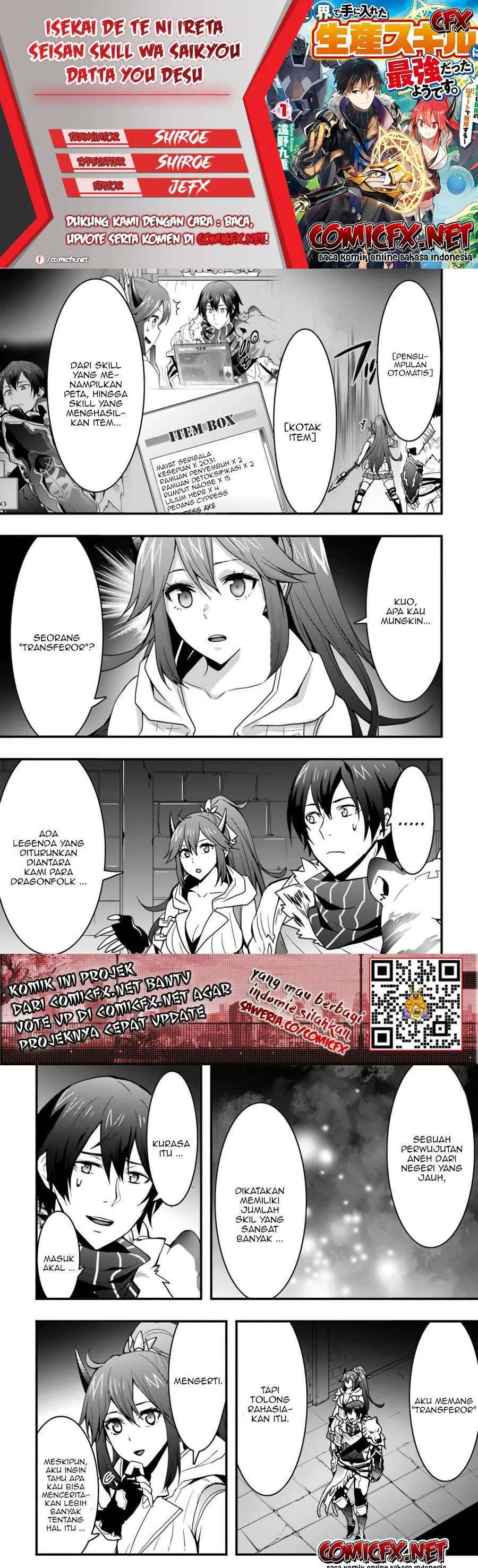 Isekai de Te ni Ireta Seisan Skill wa Saikyou datta You desu Chapter 9.1