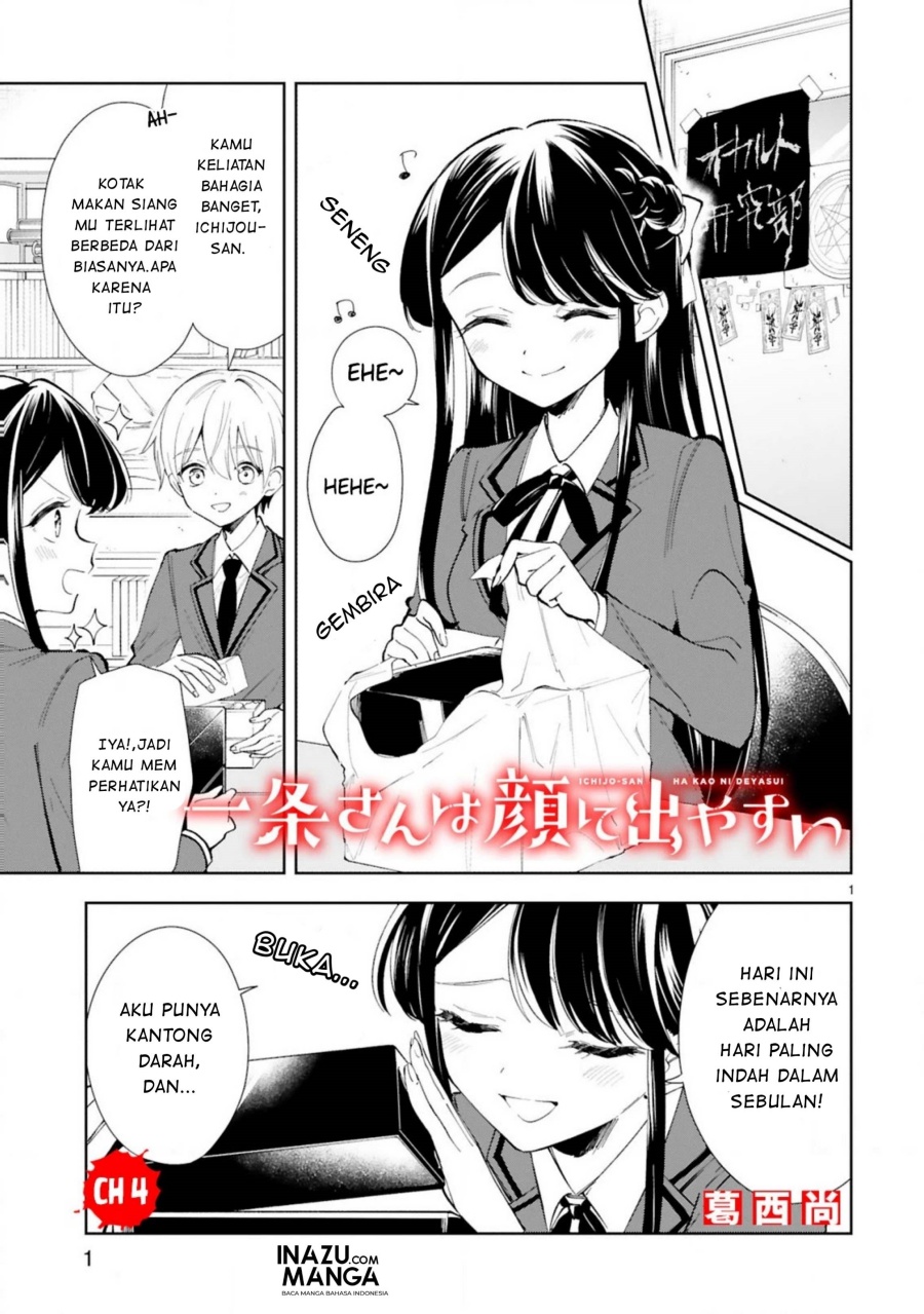 Ichijou-San Wa Kao Ni Deyasui Chapter 4