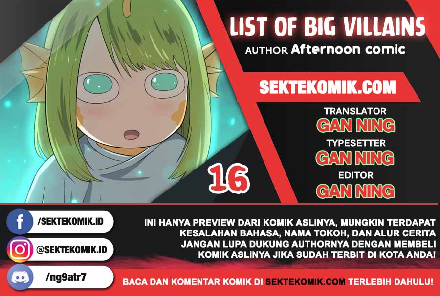 List of Big Villians Chapter 16