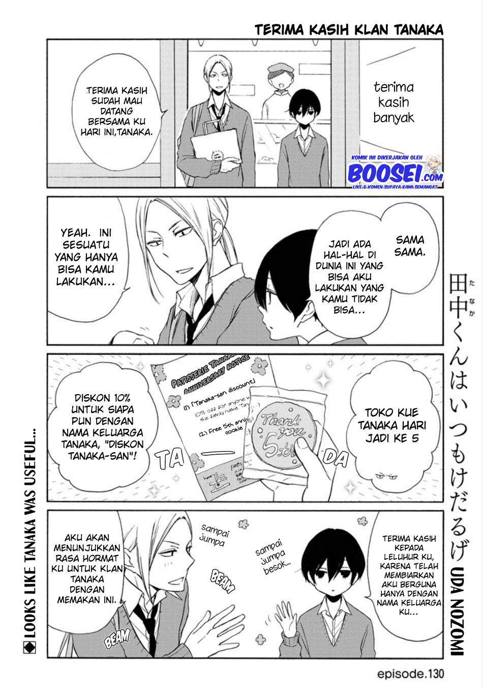 Tanaka-kun wa Itsumo Kedaruge Chapter 130