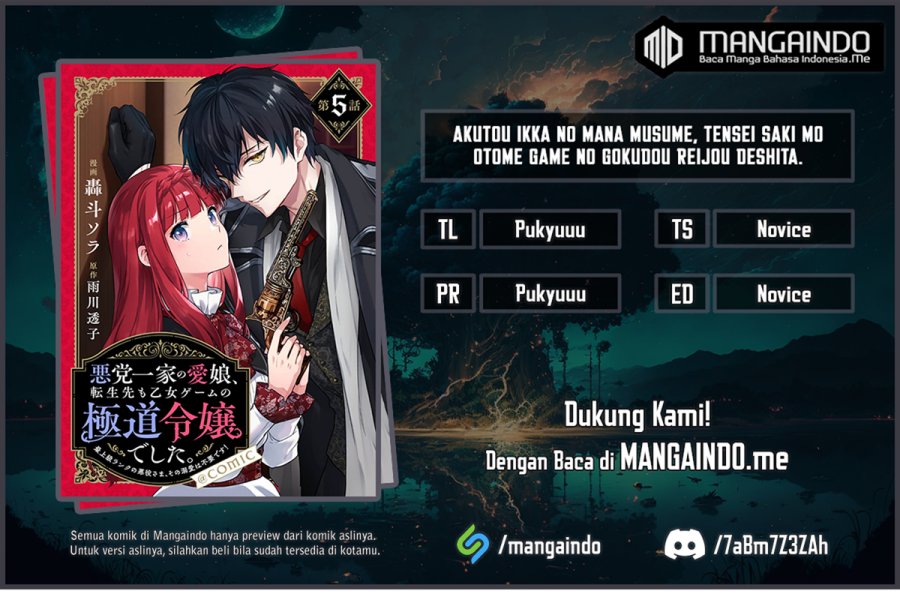 Akutou Ikka no Mana Musume, Tensei Saki mo Otome Game no Gokudou Reijou deshita. Chapter 5.5